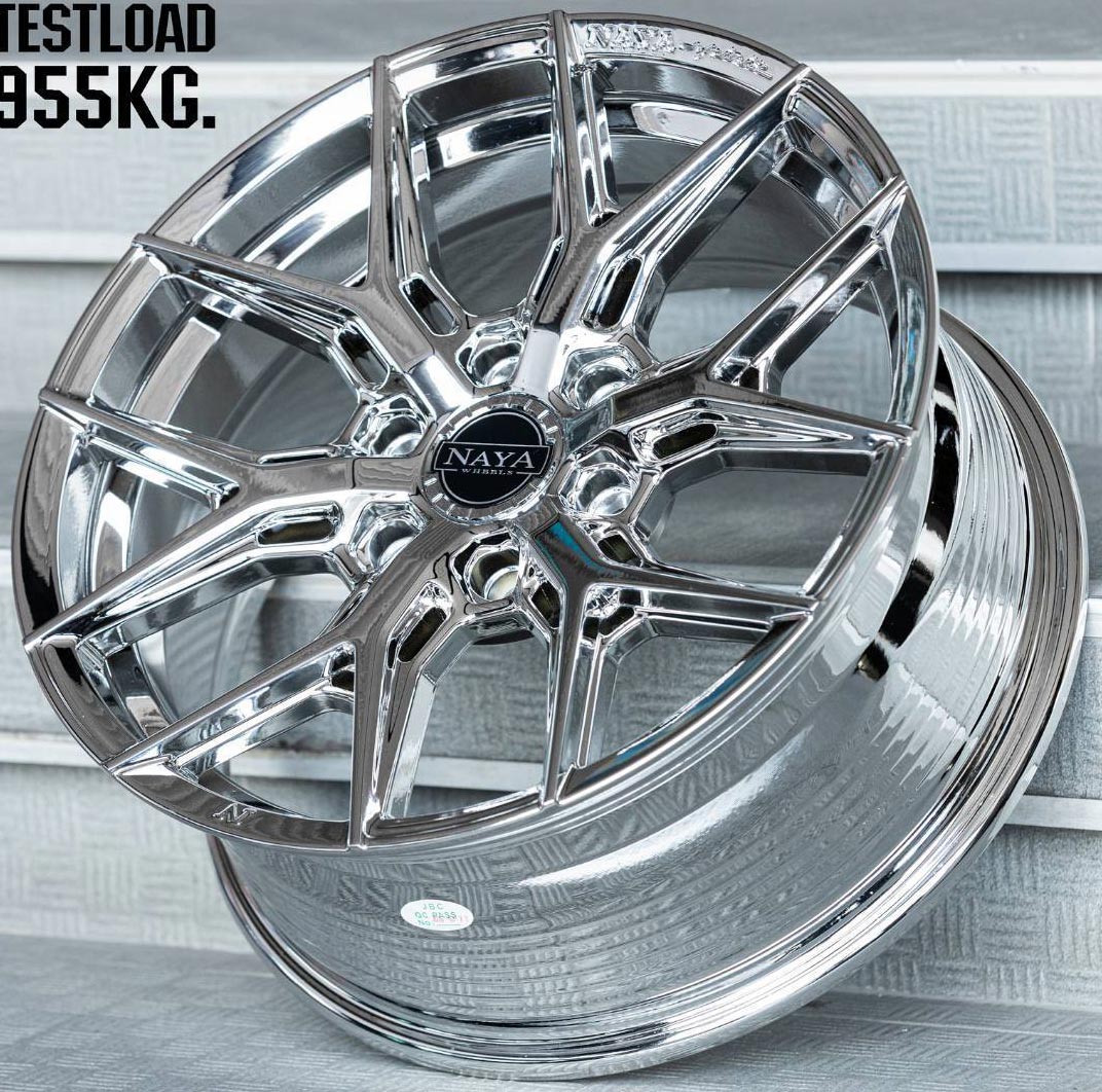 ล้อแม็ก ล้อแม็กใหม่ NAYA ALPHA6 6รู139 ET35 โครเมียม สำหรับ H1 และกระบะแต่งไม่ล้น 8-18นิ้ว 