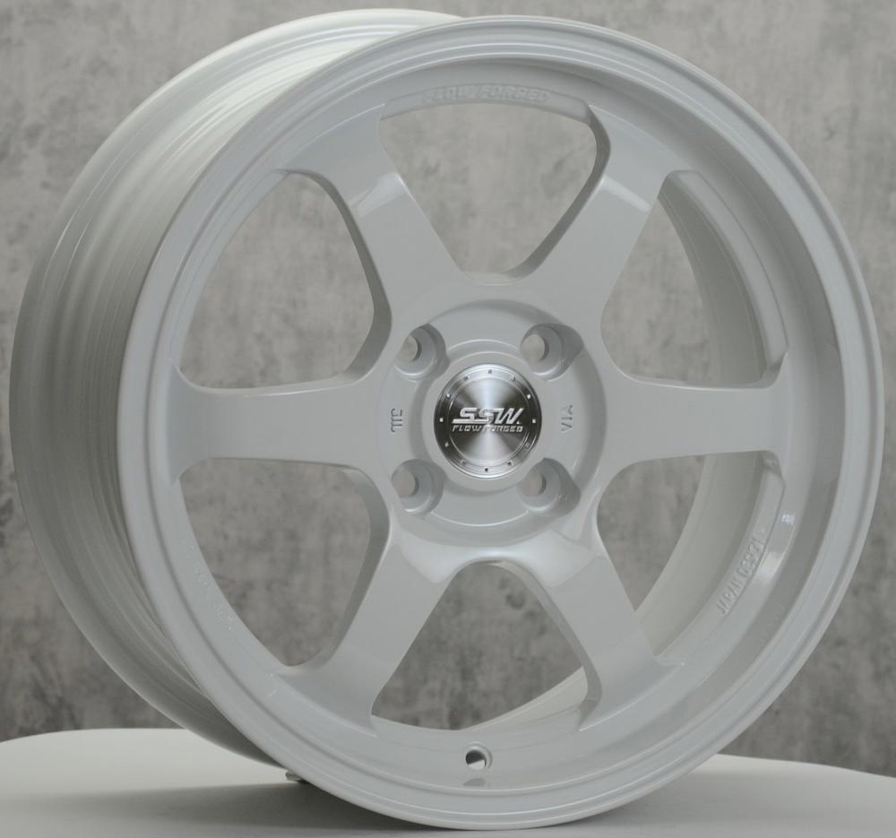 ล้อแม็ก ล้อแม็ก Flowforged SSW Te37 4รู100 สีขาว กว้าง7 ขอบ15นิ้ว
