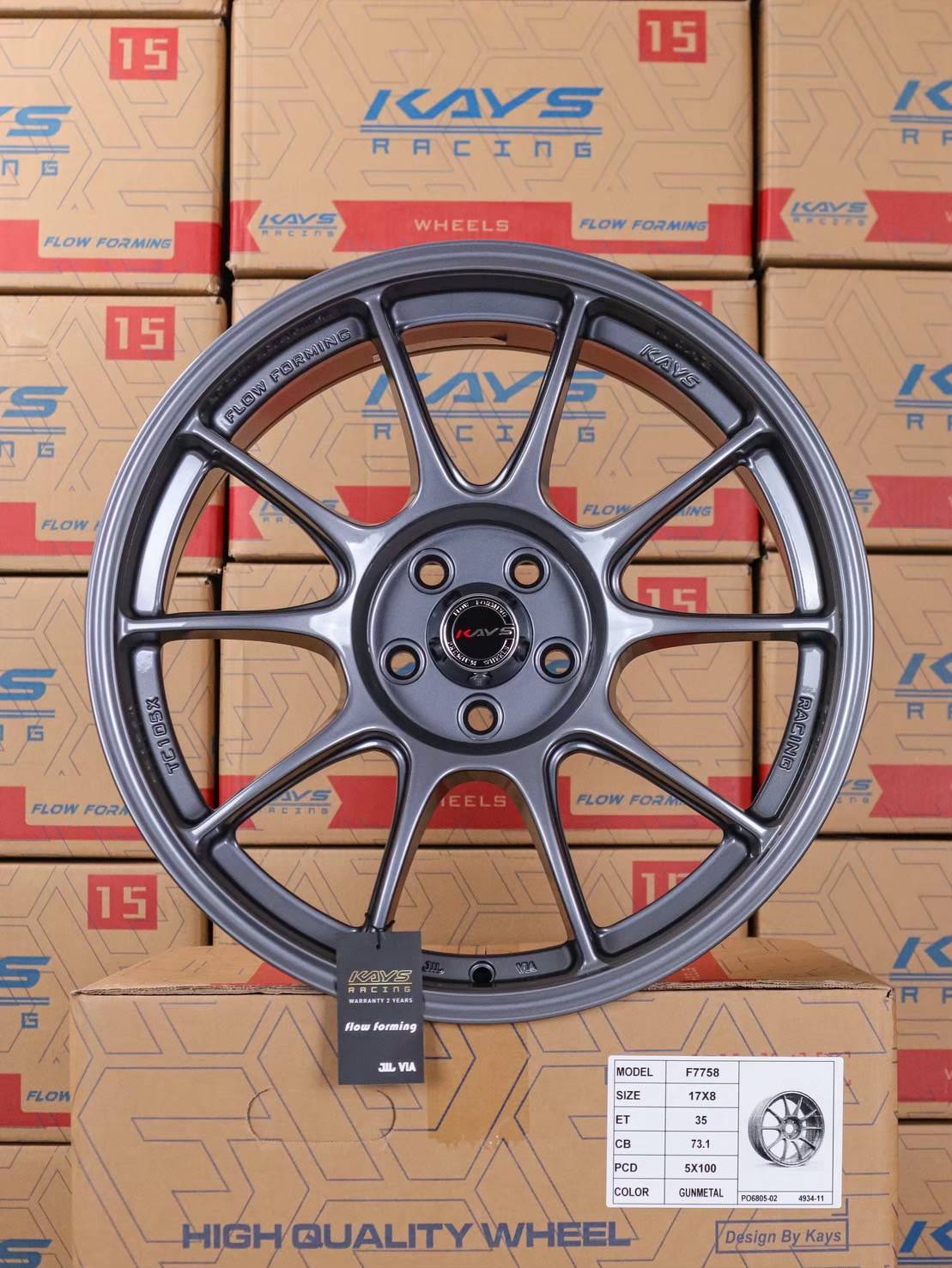 ล้อแม็ก ล้อแม็ก TC105 5รู100 ET35 สีกันเมทาลิก กว้าง8 ขอบ17นิ้ว 