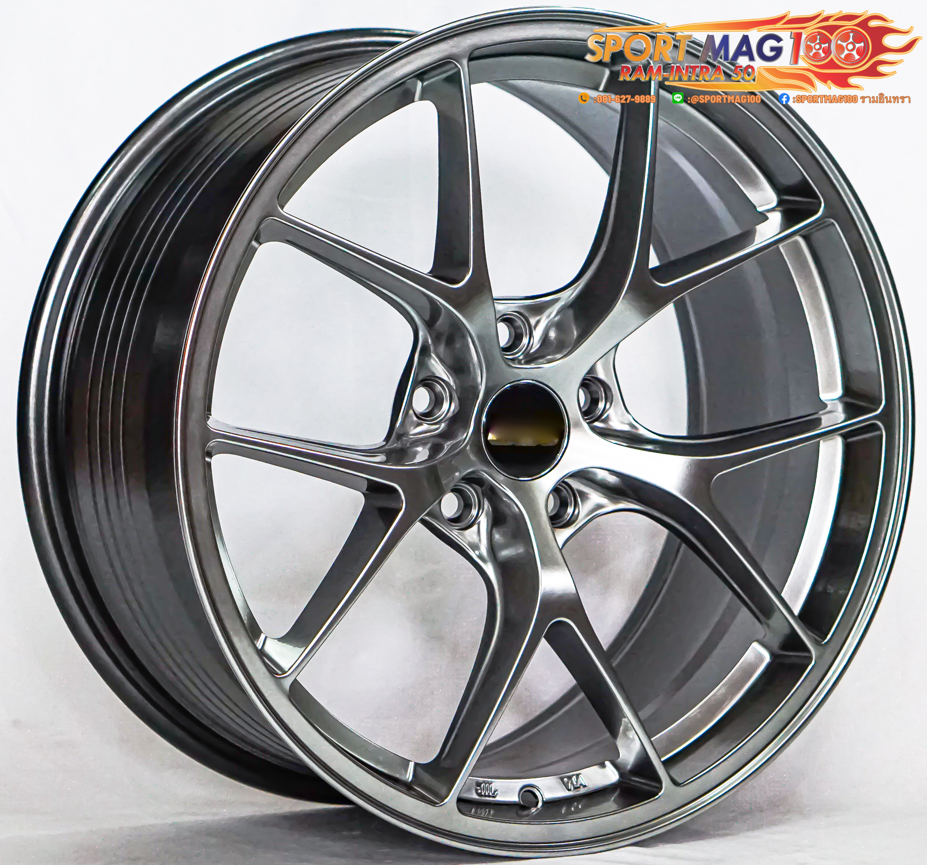 ล้อแม็ก ล้อแม็กมือสอง FlowForming RID 5รู112/114 ET35 สีไฮเปอร์ 8.5-18นิ้ว(รามอินทรา)