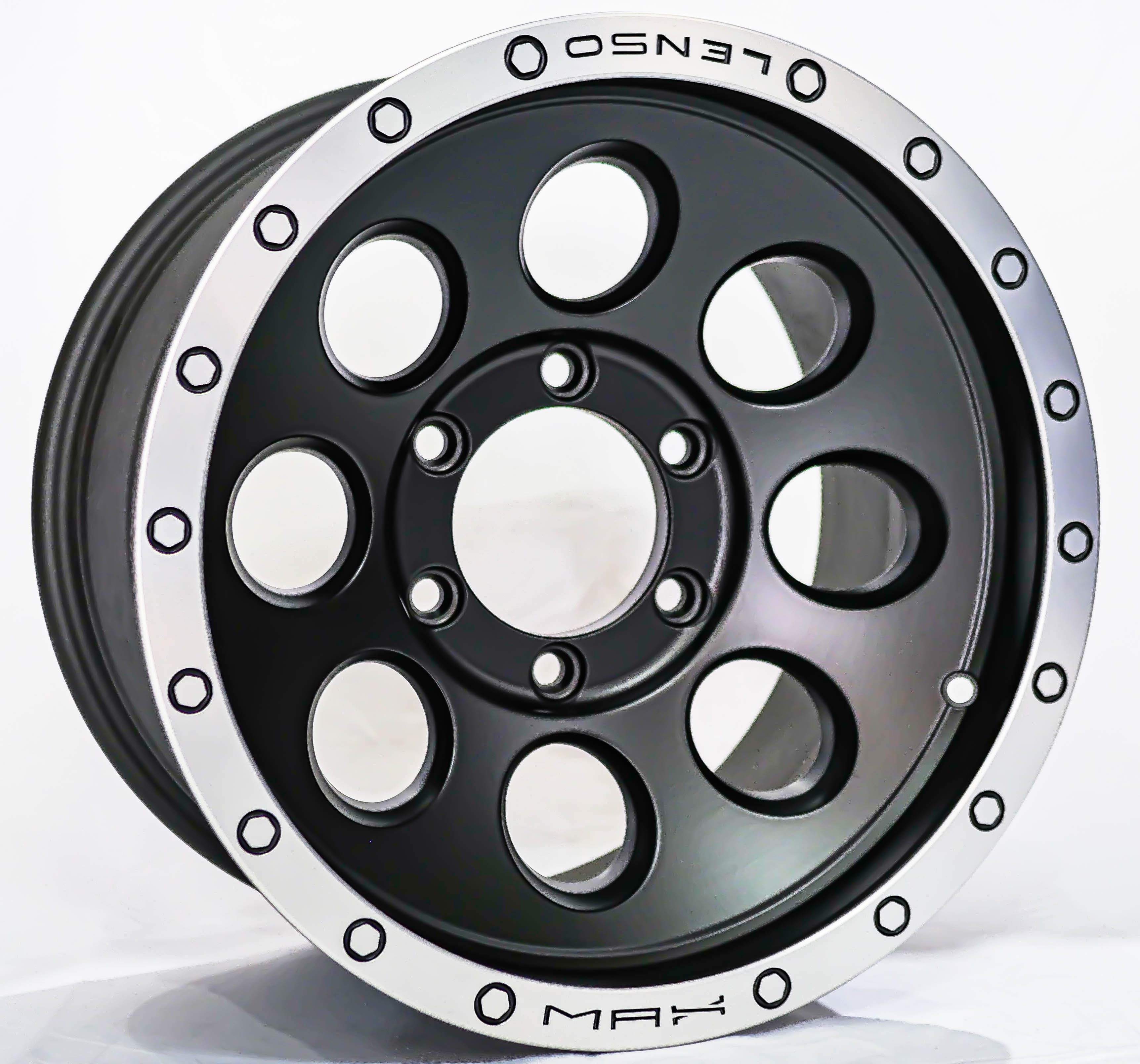 ล้อแม็ก ล้อแม็กมือสอง Lenso MAX1 6รู139.7 ET0 ดำด้านขอบเงา กว้าง9 ขอบ16นิ้ว(รามอินทรา)