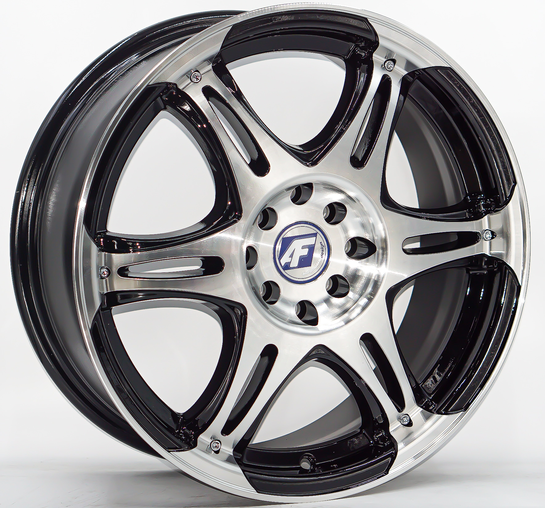 ล้อแม็ก  เฮียสั่งลด ล้อแม็กใหม่ AF P1070 4รู100/114 ET42 ดำหน้าเงา 7-17นิ้ว 