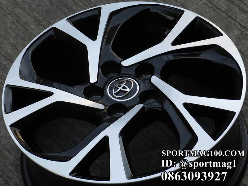 ล้อแม็ก ล้อแม็กป้ายแดงแท้ Toyota CHR 5รู114 ดำหน้าเงา 7-17นิ้ว(ลาดพร้าว)