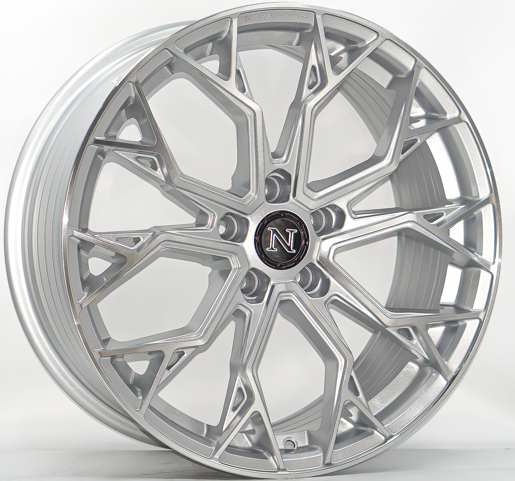 ล้อแม็ก ล้อแม็กเบา NAYA Alpha3 5รู108 ET38 ซิลเวอร์หน้าเงา กว้าง8 ขอบ18นิ้ว 