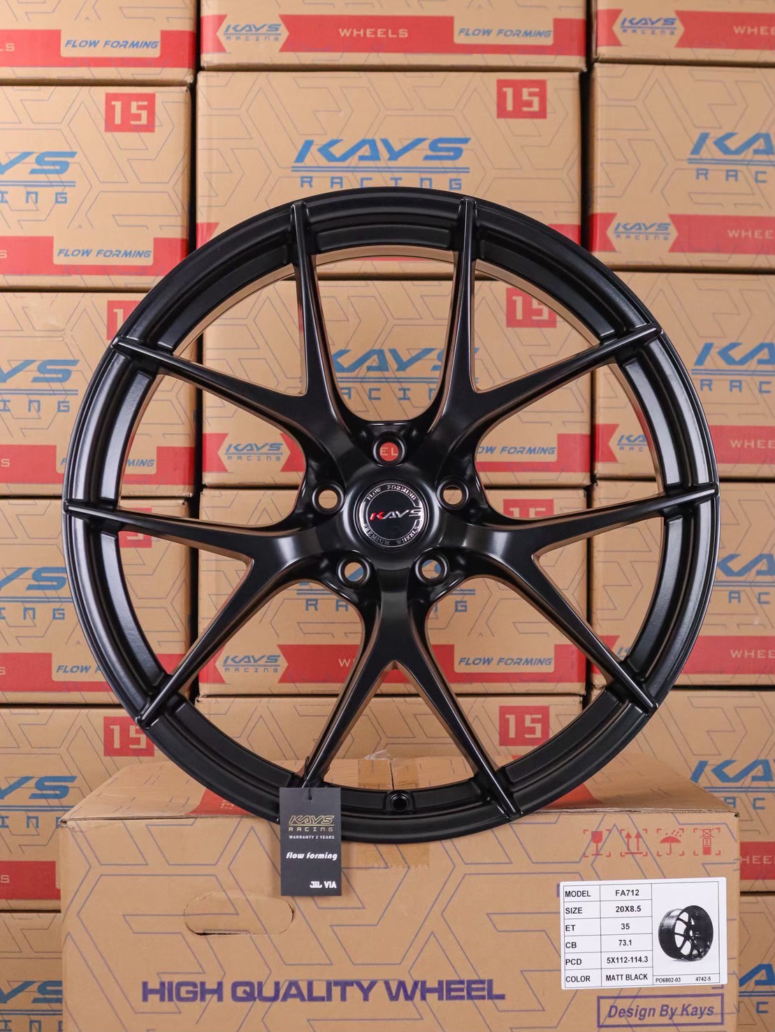 ล้อแม็ก ล้อแม็ก FIR 5รู112/114 ET35 ดำด้าน กว้าง8.5 ขอบ20นิ้ว