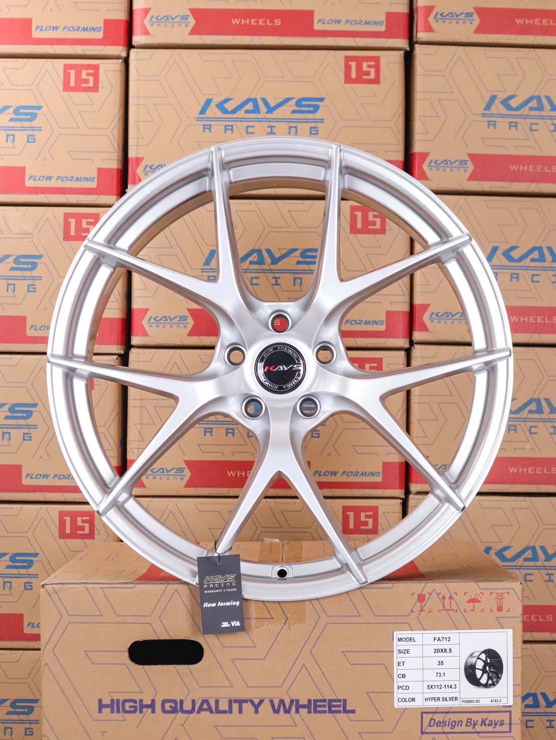 ล้อแม็ก ล้อแม็ก FIR 5รู112/114 ET35 ไฮเปอร์ซิลเวอร์ กว้าง8.5 ขอบ20นิ้ว 