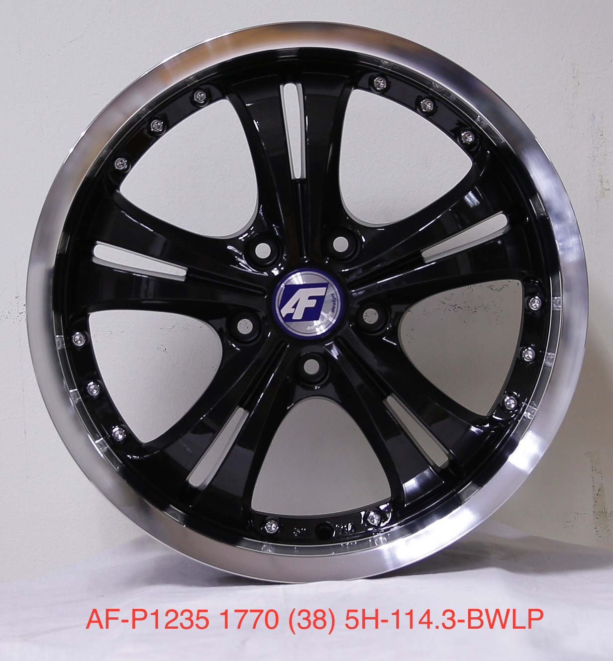 ล้อแม็ก เฮียสั่งลด แม็กซ์ใหม่ AF Storm 5รู114 ET40 สีดำขอบเงา กว้าง7 ขอบ17นิ้ว 