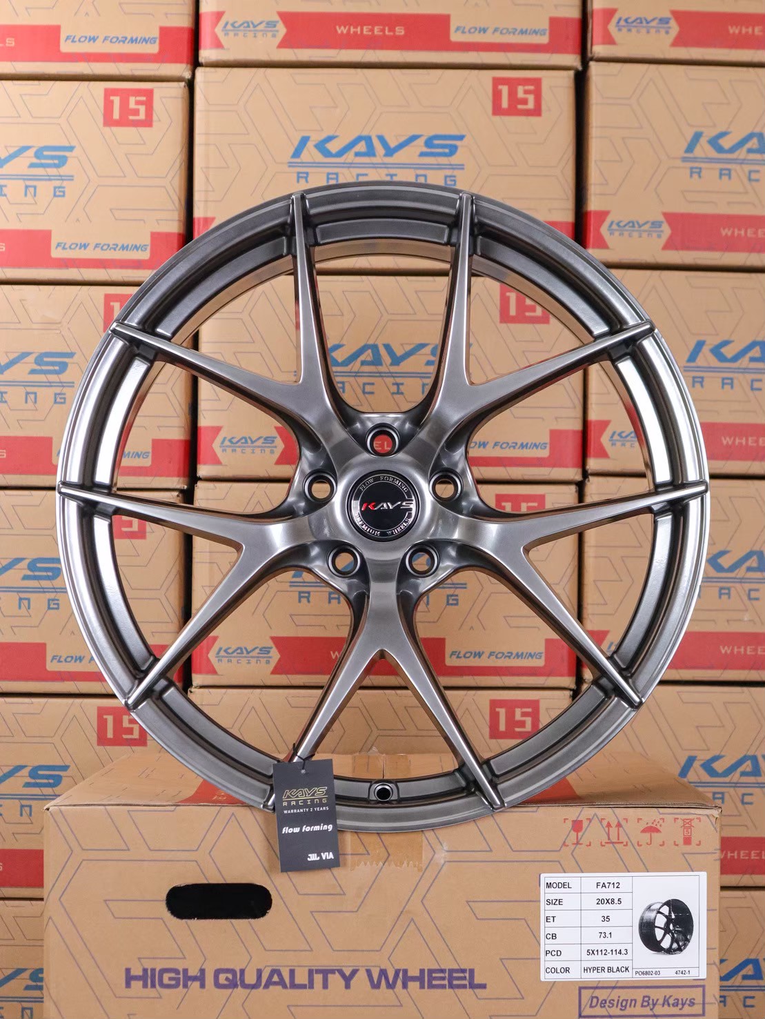 ล้อแม็ก ล้อแม็ก FIR 5รู112/114 ET35 ไฮเปอร์แบล็ค กว้าง8.5 ขอบ20นิ้ว 