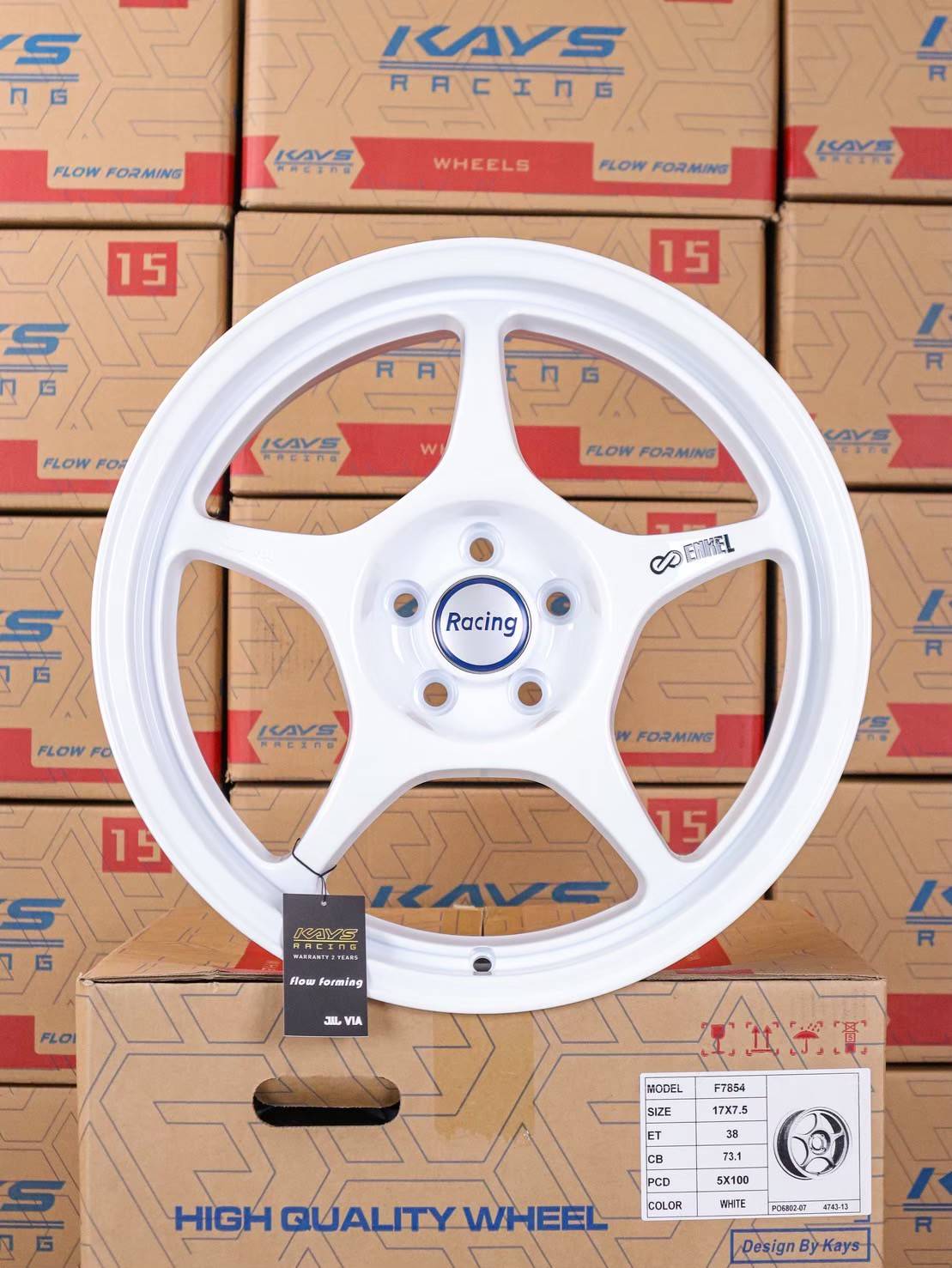 ล้อแม็ก ล้อแม็ก Rp01 5รู100 ET38 สีขาว กว้าง7.5 ขอบ17นิ้ว 