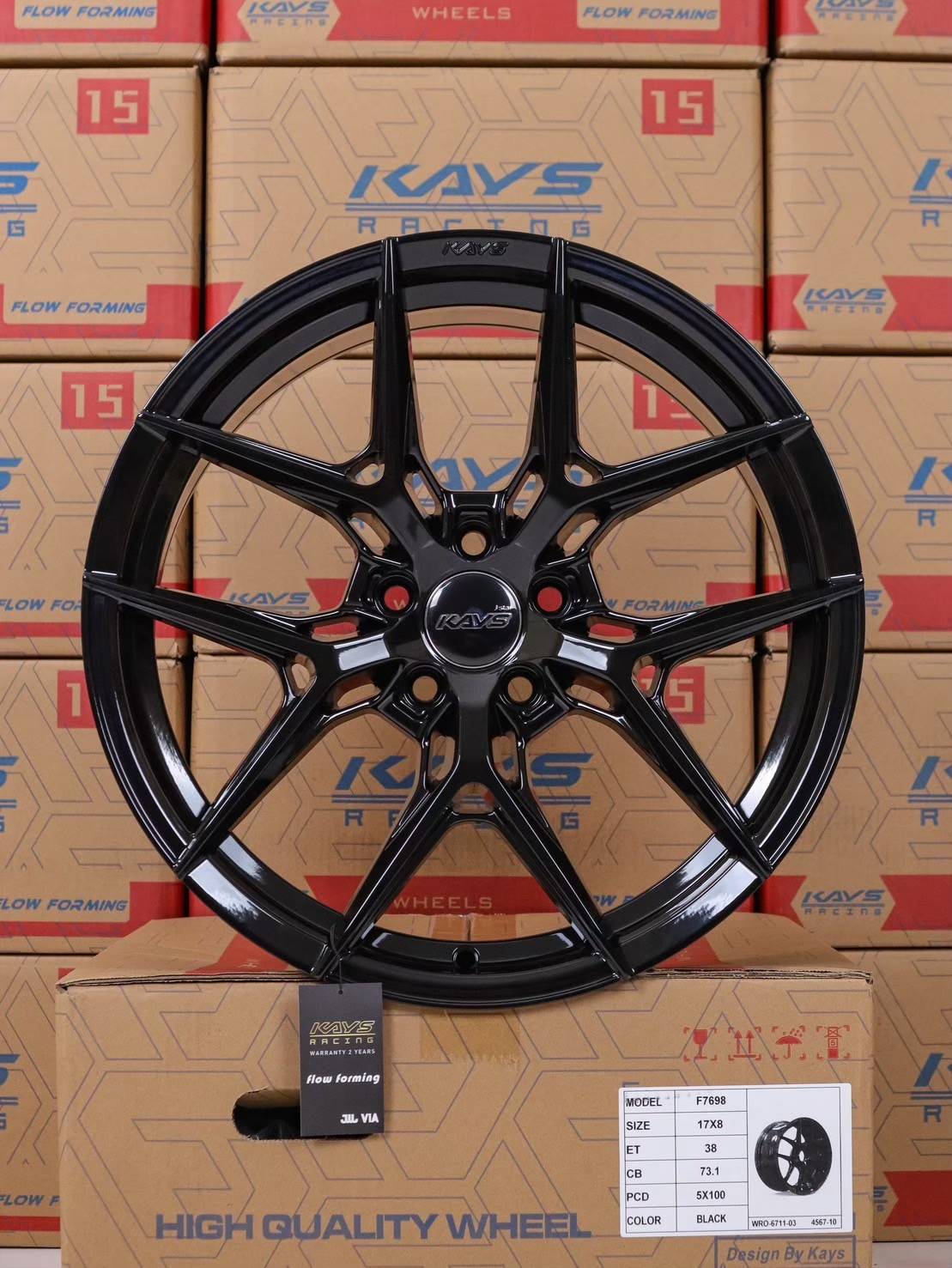 ล้อแม็ก ล้อแม็ก F798 5รู100 ET38 สีดำ กว้าง8 ขอบ17นิ้ว 