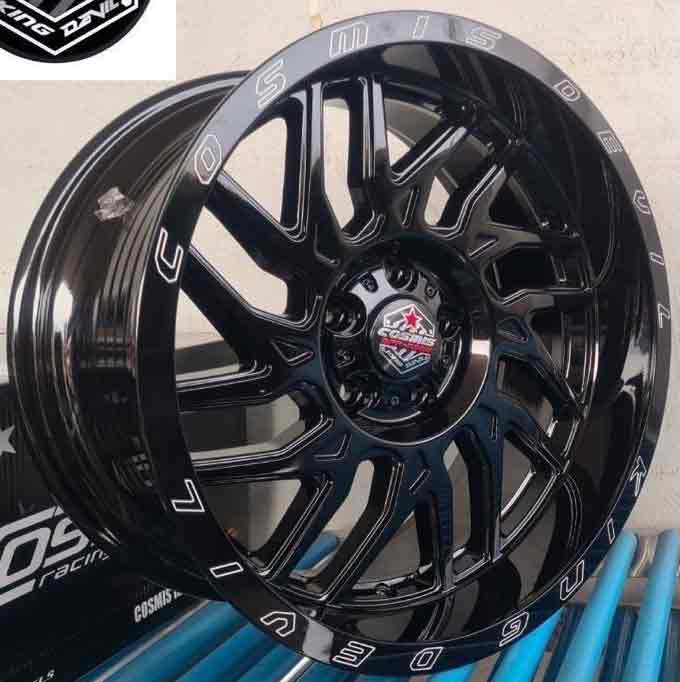 ล้อแม็ก ล้อแม็ก Cosmis King Devil 5รู114.3 ET0 ดำมิลลิ่งตัวอักษร กว้าง9 ขอบ18นิ้ว