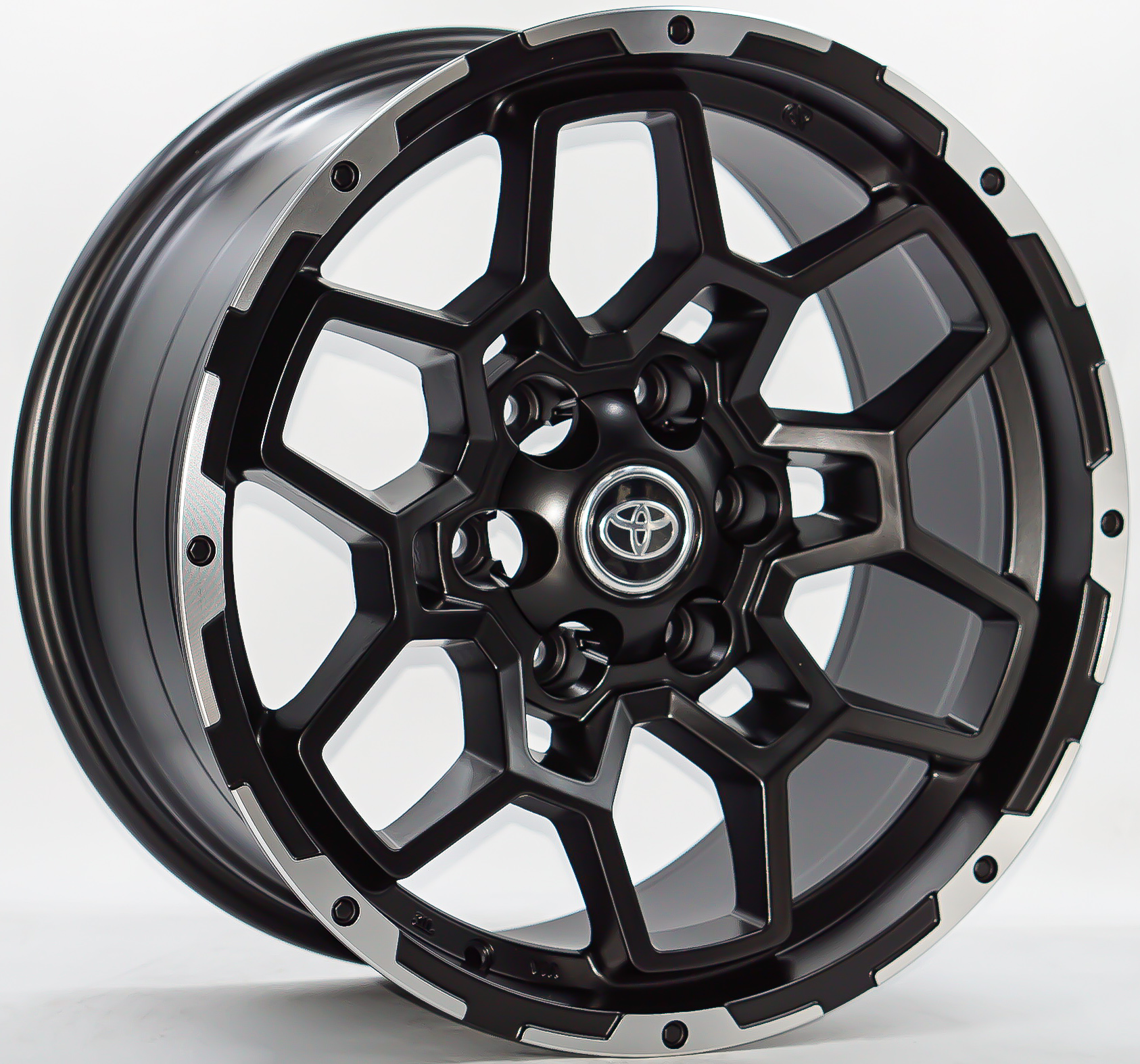 ล้อแม็ก ล้อแม็ก Toyota HR2601 6รู139.7 ET10 ดำด้านขอบเงา กว้าง9 ขอบ18นิ้ว