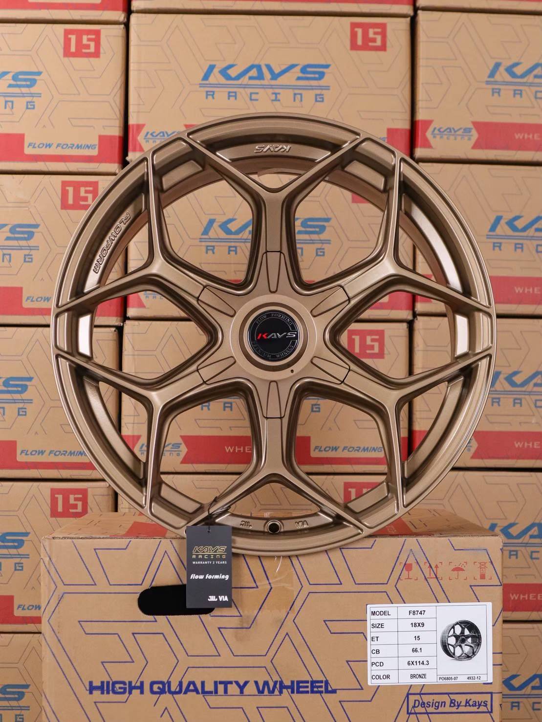 ล้อแม็ก ล้อแม็ก F8747 6รู114.3 ET15 สีทองแดง กว้าง9-18นิ้ว(นาวาร่า)