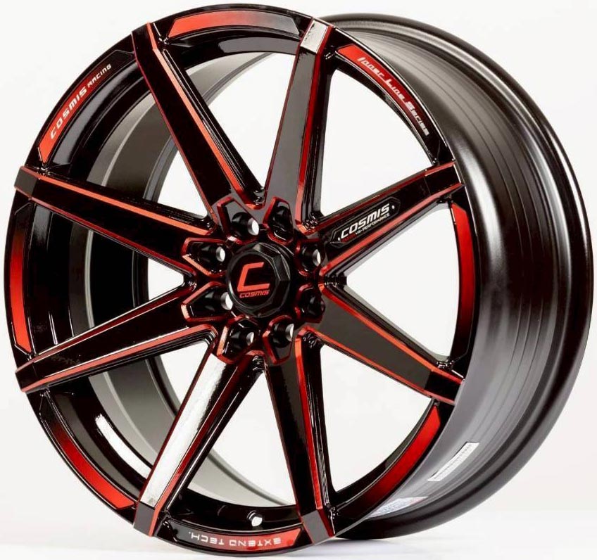 ล้อแม็ก ล้อแม็ก Cosmis Innerlin EuroSpec 4รู100/114 ET30 ดำมิลลิ่งแดง กว้าง7.5 ขอบ17นิ้ว