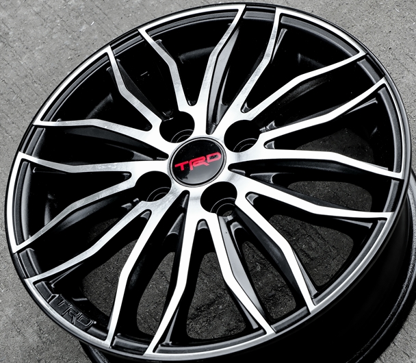 ล้อแม็กมือสองแท้ Toyota TRD ขอบ15 กว้าง 5.5นิ้ว 4รู100 Offset45 สีดำหน้าเงา ล้อแม็ก ล้อแม็กมือสองแท้ Toyota TRD ขอบ15 กว้าง 5.5นิ้ว 4รู100 Offset45 สีดำหน้าเงา
