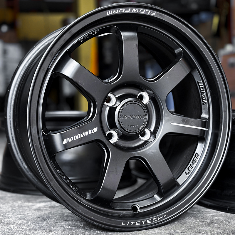 ล้อแม็ก ล้อแม็กวันเดียว Lenso Venom VT7 Litetech+ FlowForming ขอบ 15 กว้าง 7นิ้ว 4รู100 Offset35 สีดำด้าน(ลาดพร้าว)