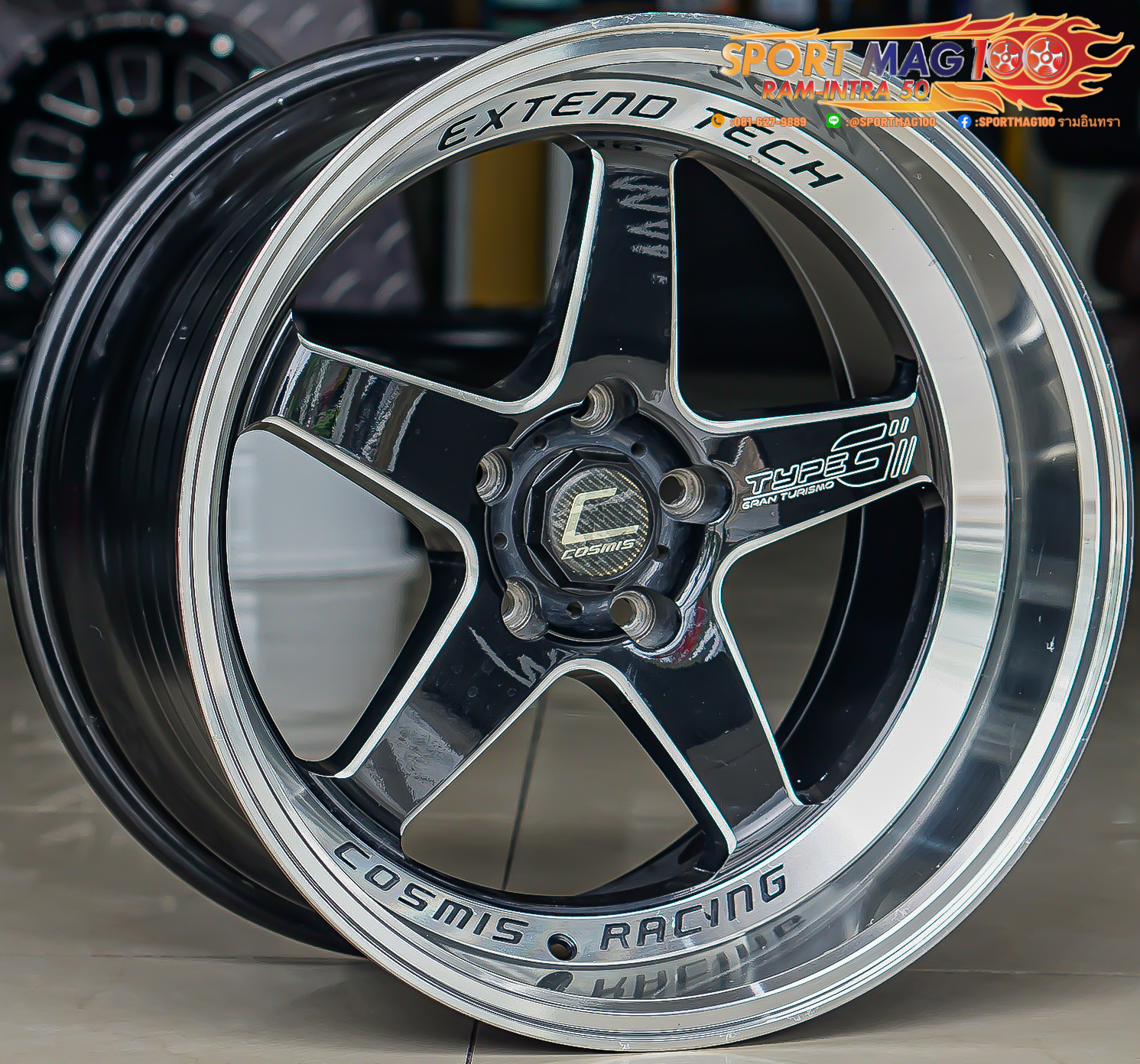 ล้อแม็ก ล้อมือสอง Cosmis TypeGV2 5รู114 ดำมิลลิ่ง F9.5 R10.5-18นิ้ว