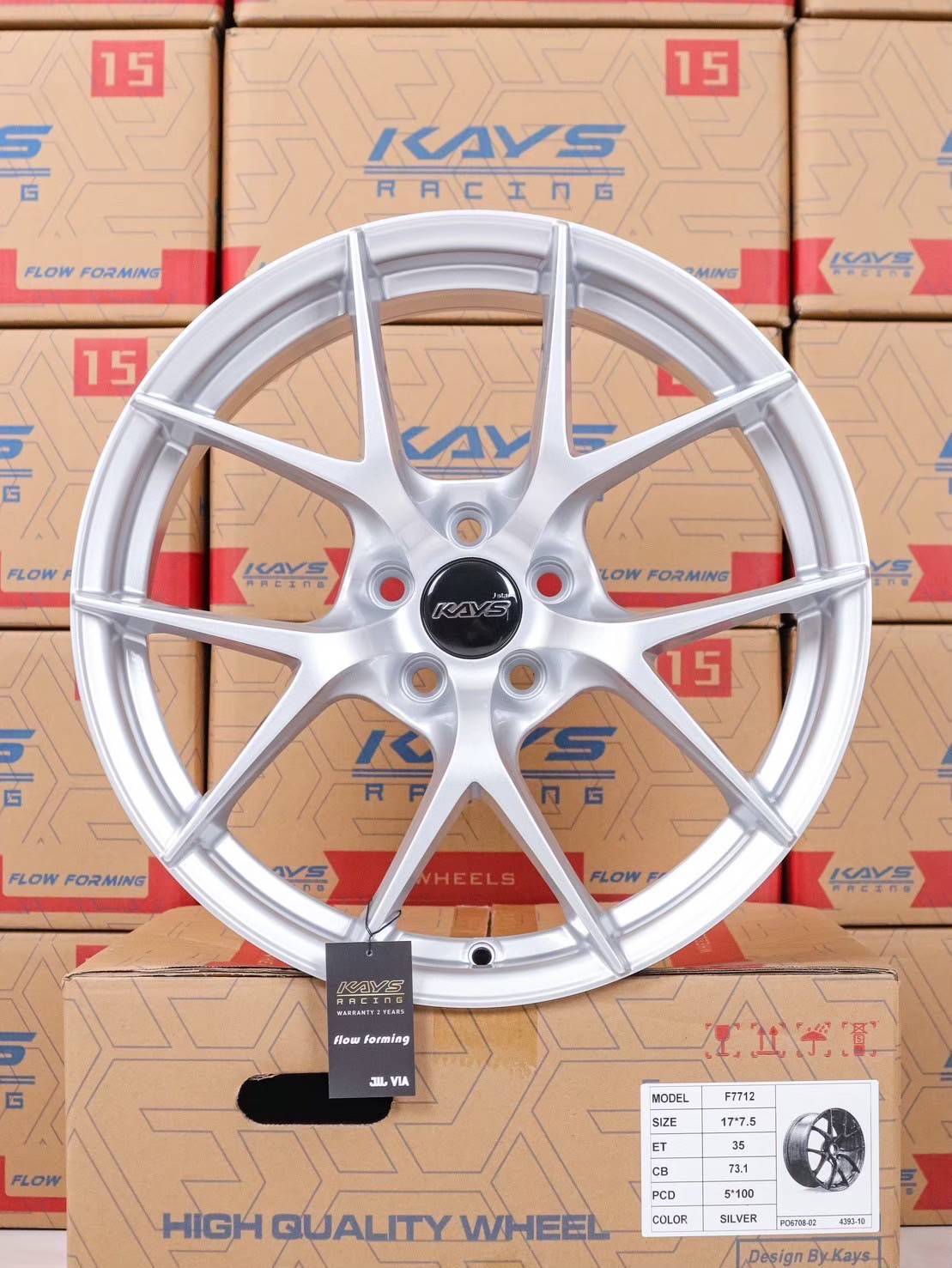 ล้อแม็ก ล้อแม็ก FIR 5รู100 ET35 ซิลเวอร์ กว้าง7.5 ขอบ17นิ้ว