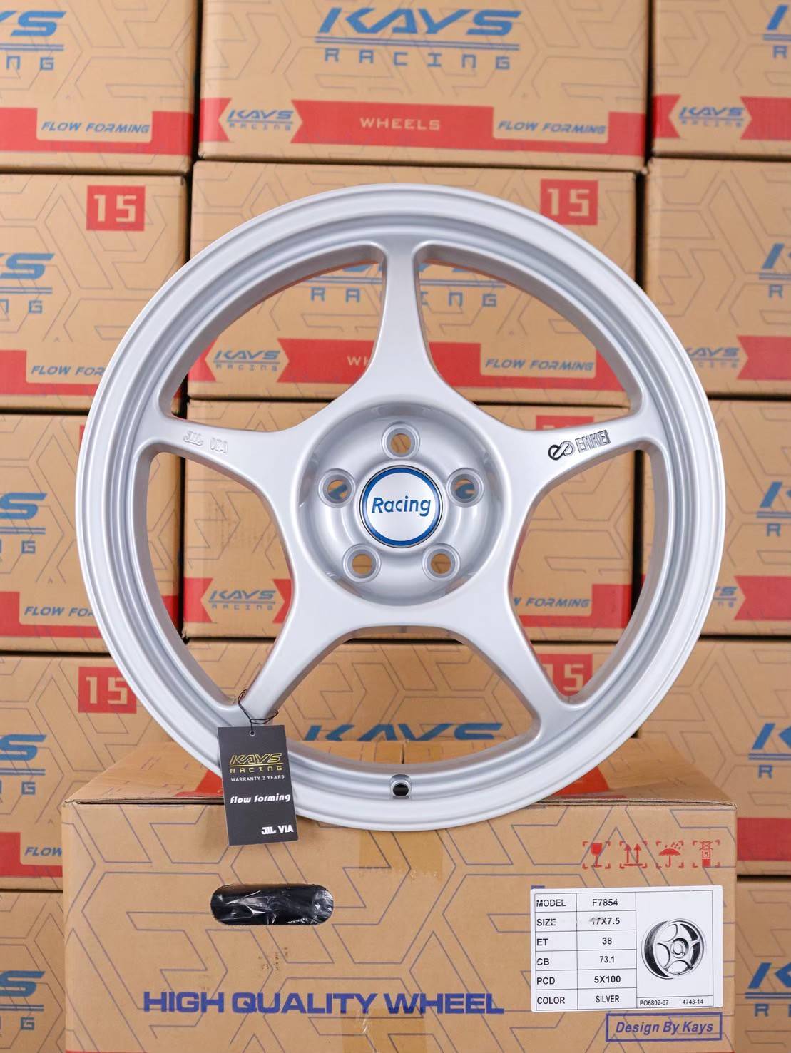 ล้อแม็ก ล้อแม็ก Rp01 5รู100 ET38 สีเงิน กว้าง7.5 ขอบ17นิ้ว 