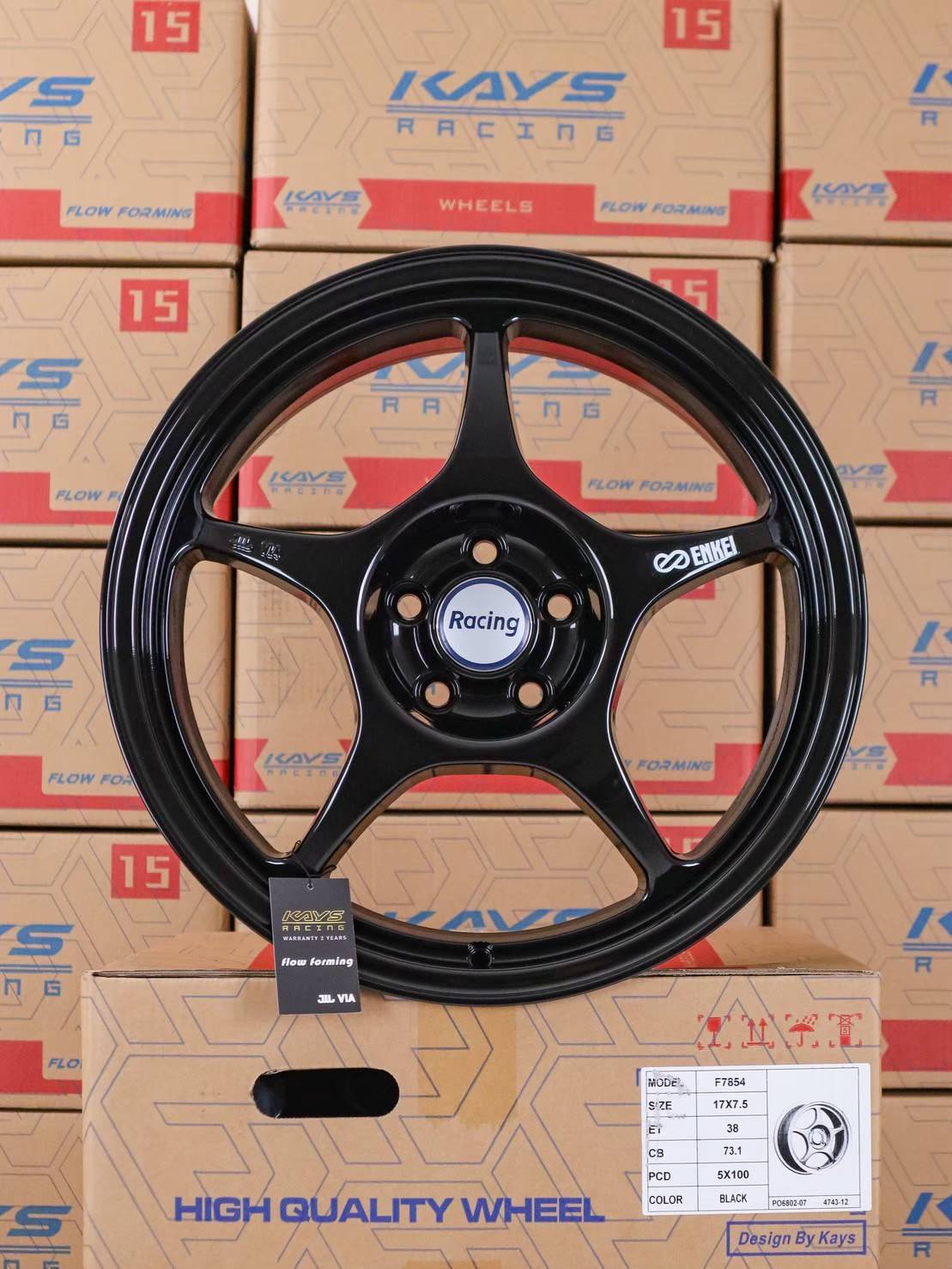 ล้อแม็ก ล้อแม็ก Rp01 5รู100 ET38 สีดำ กว้าง7.5 ขอบ17นิ้ว 