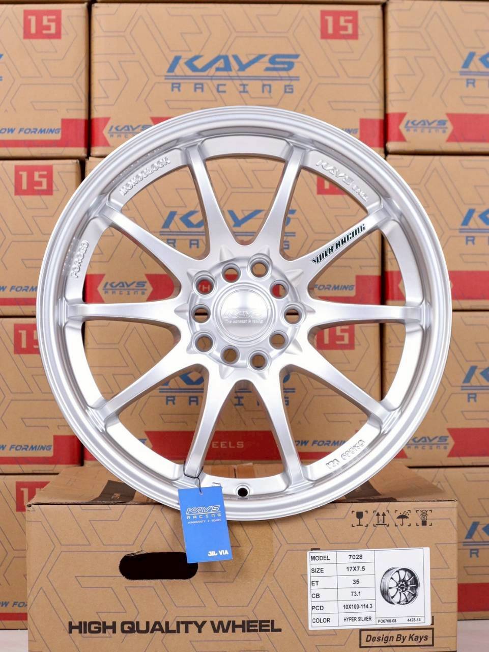 ล้อแม็ก ล้อแม็กเรซ CE28 5รู100/114 ET35 ไฮเปอร์ซิลเวอร์ กว้าง7.5 ขอบ17นิ้ว 