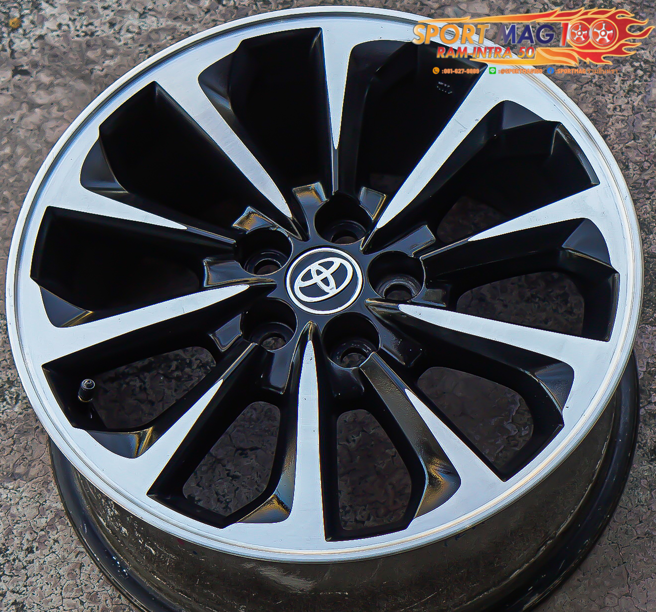 ล้อแม็ก ล้อแม็กมือสอง New Altis 5รู100 ดำหน้าเงา 7-16นิ้ว(รามอินทรา)