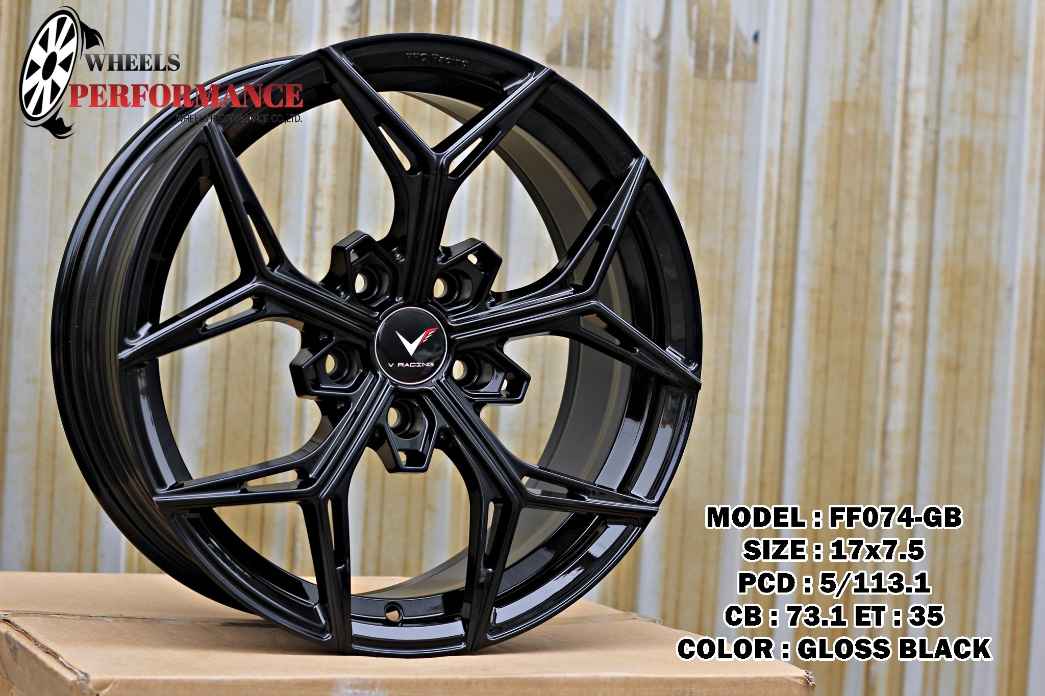 ล้อแม็ก ล้อแม็ก WP FF074 5รู114/112 ET35 สีดำด้าน กว้าง7.5 ขอบ17นิ้ว 