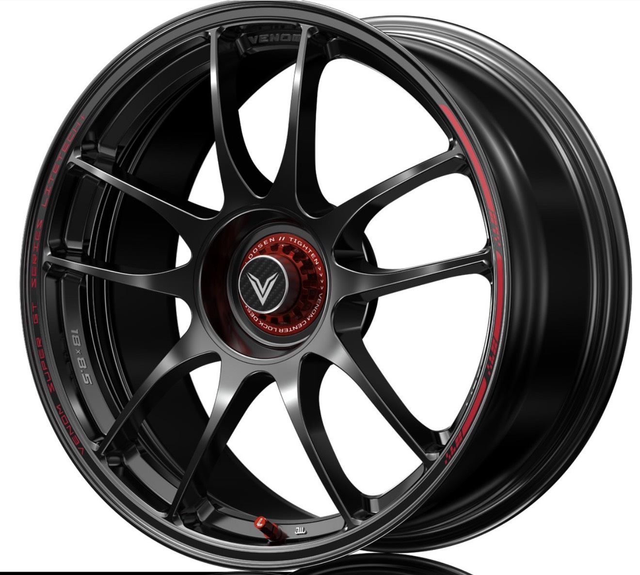 ล้อแม็ก ล้อแม็ก Lenso VNK Venom Litetech+ FlowForming ขอบ16นิ้ว กว้าง7นิ้ว 4รู100 Offset35 สีดำเงาPadRed 