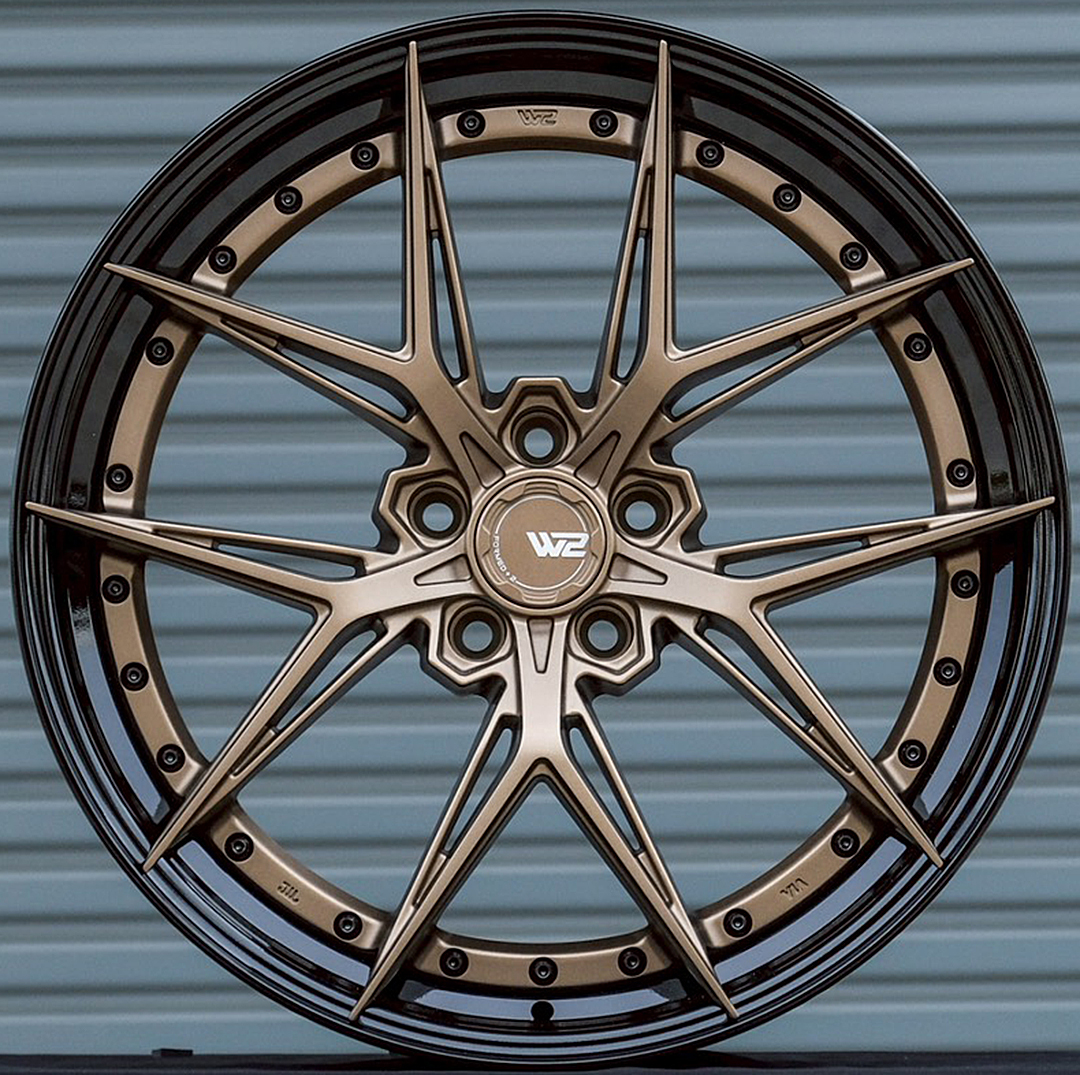 ล้อแม็ก ล้อแม็ก W2X FlowForming ขอบ20นิ้ว ล้อหน้า9นิ้ว ล้อหลัง10นิ้ว 5รู112/114.3 Offset35-40 สีSatin Bronze