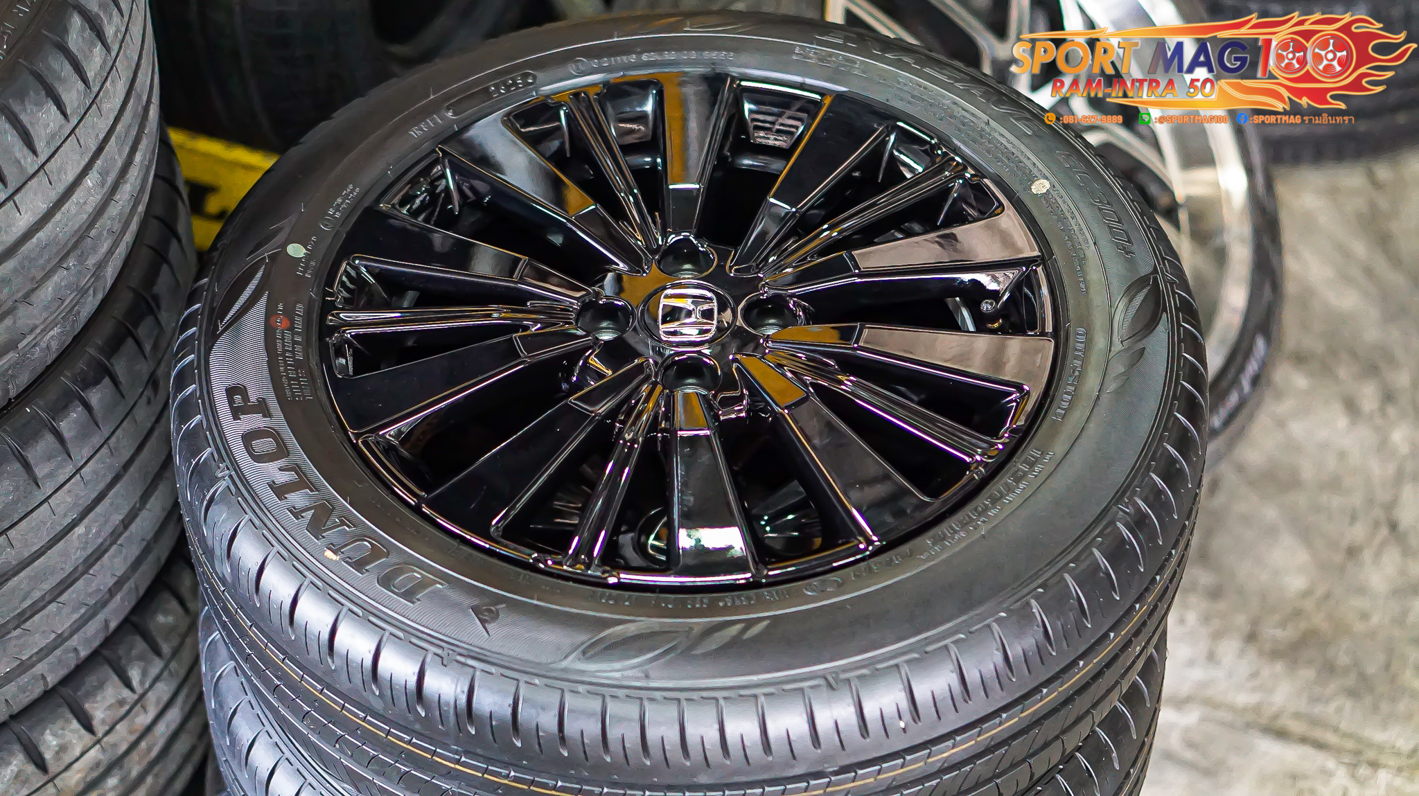 ล้อแม็ก ล้อป้ายแดง Honda City ขอบ16นิ้ว 4รู100 สีดำเงา (รามอินทรา)