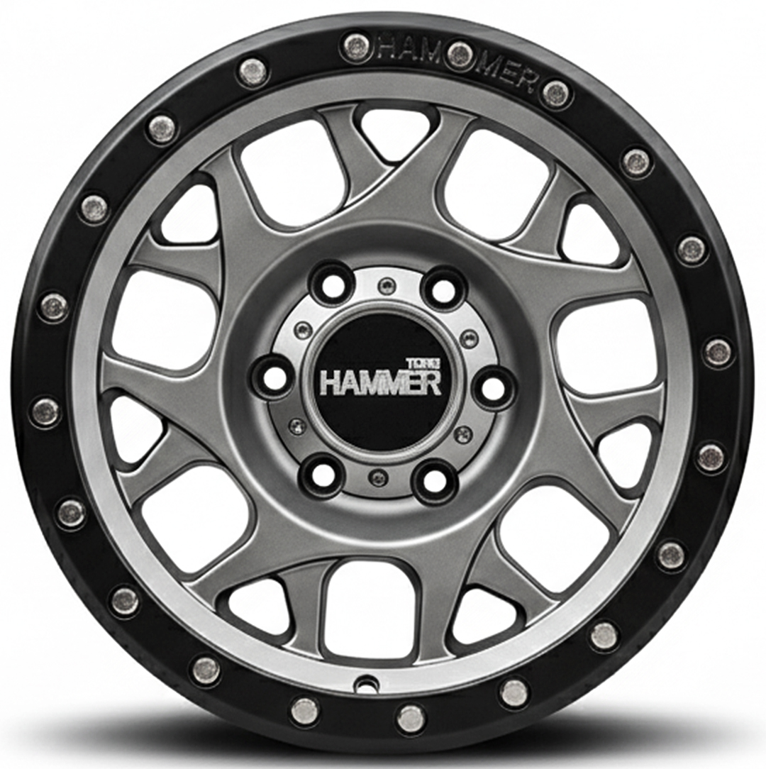 ล้อแม็ก ล้อแม็ก HAMMER HM3 ขอบ16นิ้ว กว้าง8.5นิ้ว 6รู139.7 Offset0 สีเทาขอบดำ