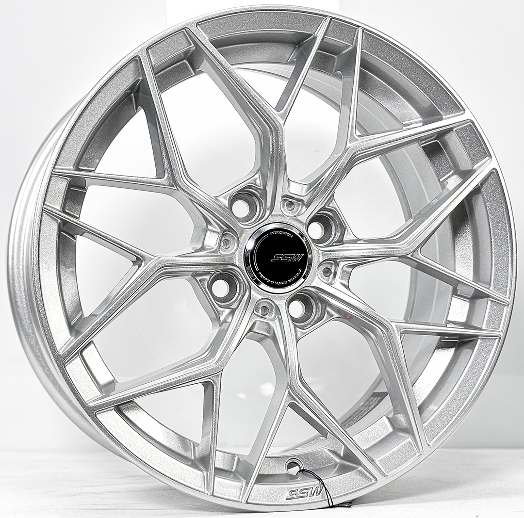 ล้อแม็ก ล้อแม็ก SSW S443 ขอบ15นิ้ว กว้าง7นิ้ว 4รู100 Offset38 สีซิลเวอร์ประกาย