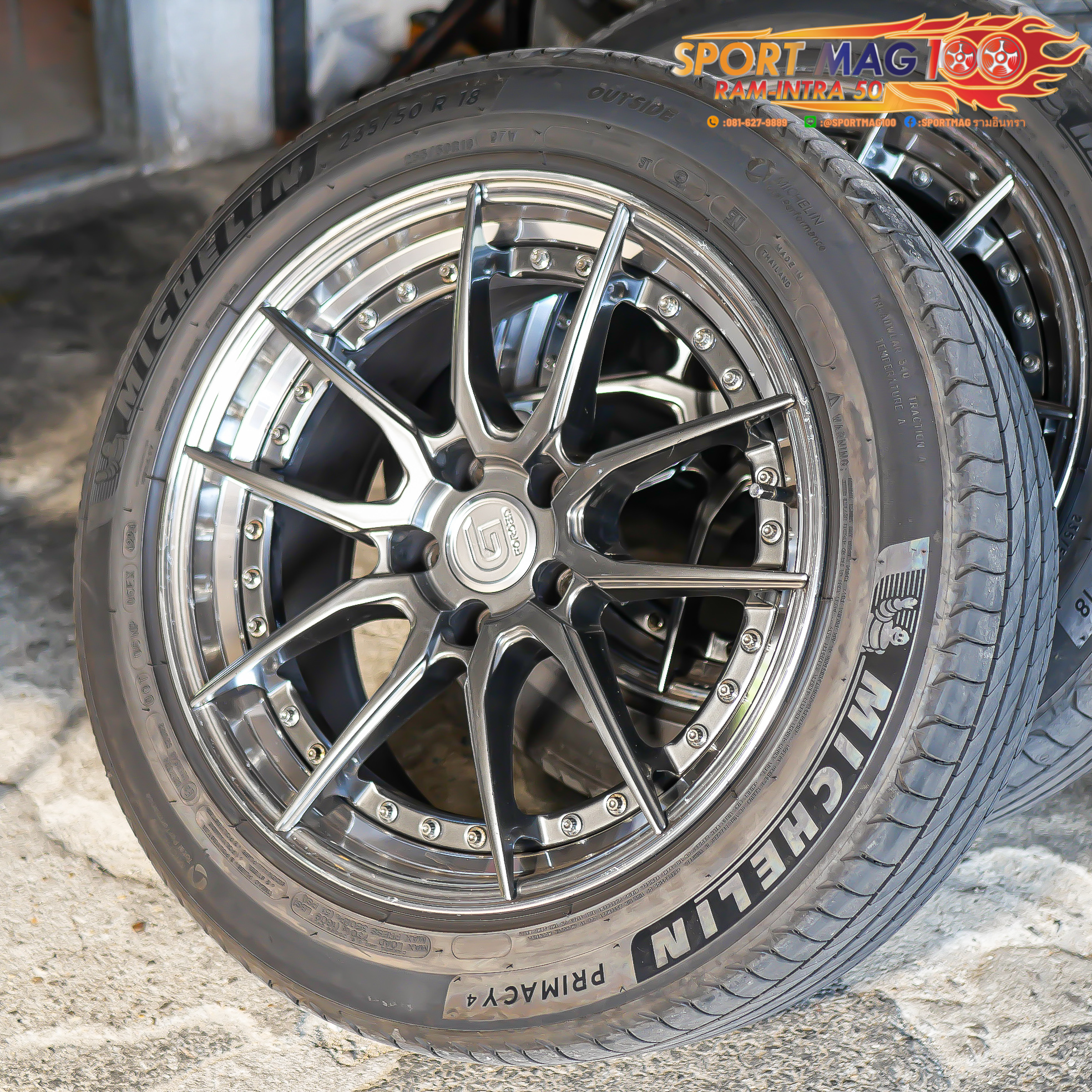 ล้อแม็ก ล้อแม็กมือสองแท้ 2ชิ้น G-Forged GF03 5รู114 สีไฮเปอร์แบล็ค 8.5-18นิ้ว