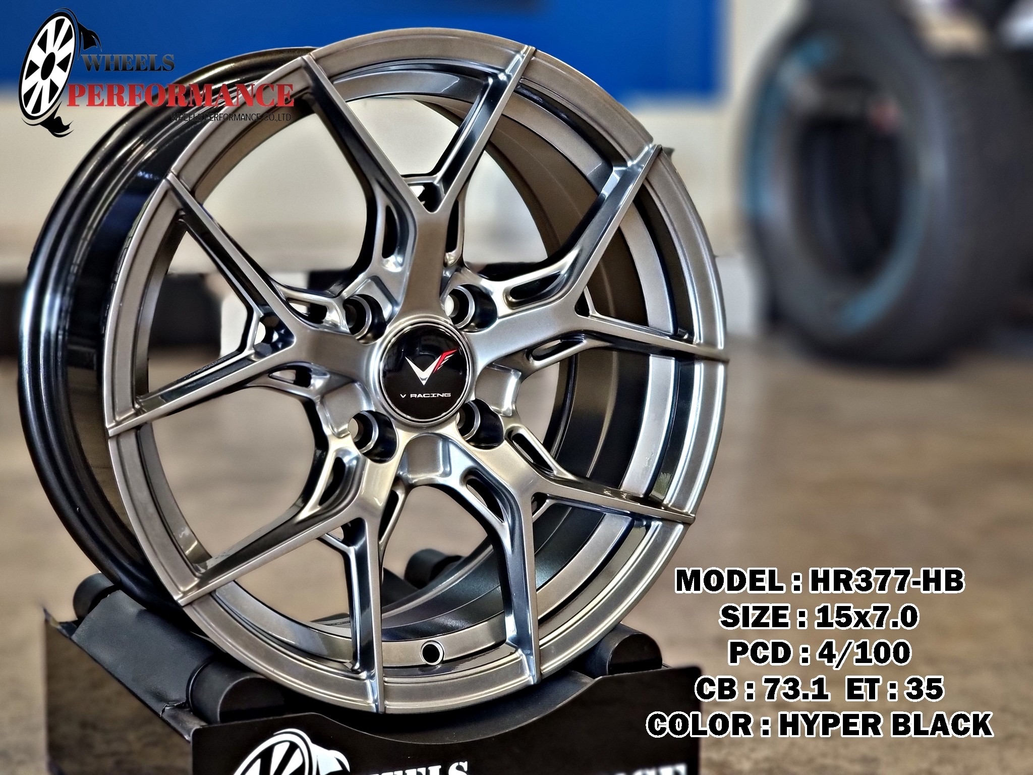 ล้อแม็ก ล้อแม็กใหม่ HR031 ขอบ16นิ้ว กว้าง7นิ้ว 4รู100 Offset35 สีไฮเปอร์แบล็ค