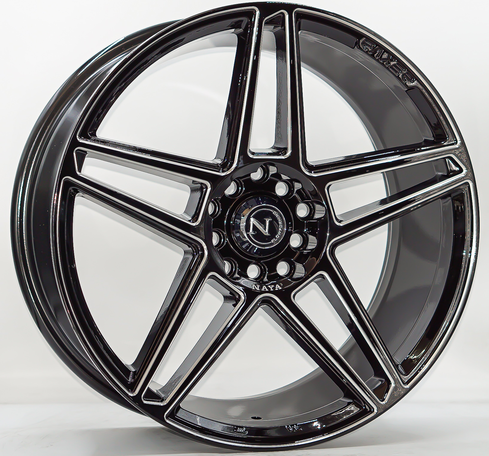 ล้อแม็ก ล้อแม็กใหม่ Flowforming NAYA Raxer.5 ขอบ17นิ้ว กว้าง7.5นิ้ว 5รู100/114.3 Offset38 สีดำหน้าเงา