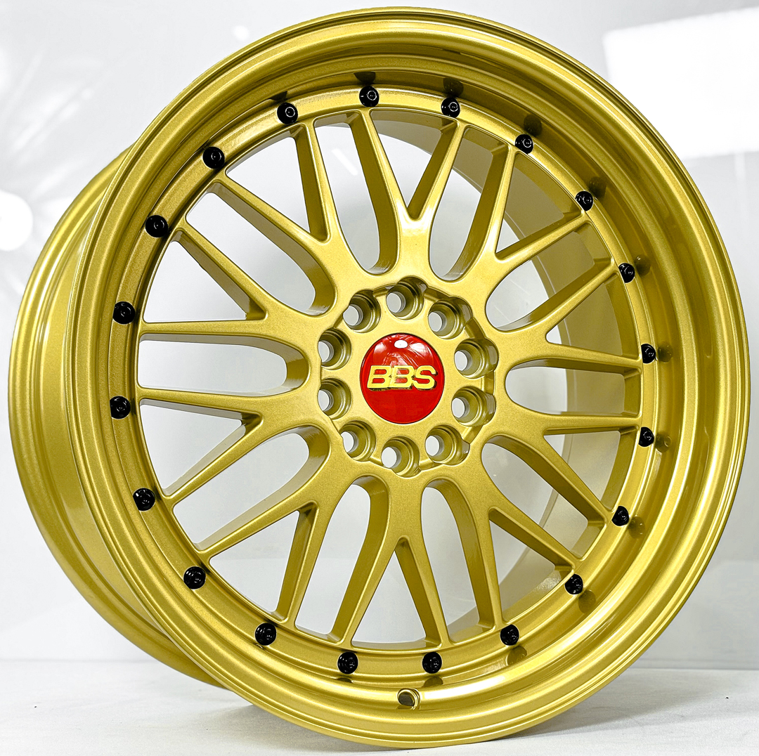 ล้อแม็ก ล้อแม็ก BBS LM ขอบ18นิ้ว กว้าง F8นิ้ว R9นิ้ว 5รู114.3/112 Offset35-35 สีทองหมุดดำ