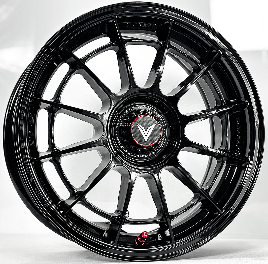 ล้อแม็ก ล้อแม็ก Lenso VNN Venom Litetech+ FlowForming ขอบ15นิ้ว กว้าง7นิ้ว 4รู100 Offset35 สีดำเงา
