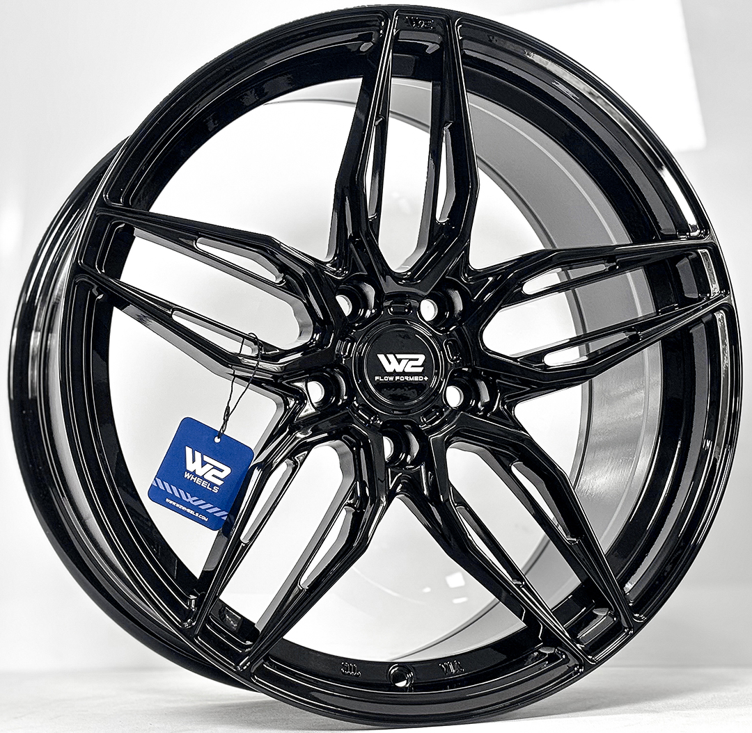 ล้อแม็ก ล้อแม็ก W2 WFF-W Flowforming ขอบ18นิ้ว กว้าง8.5นิ้ว 5รู114.3/112 Offset35 สีดำเงา