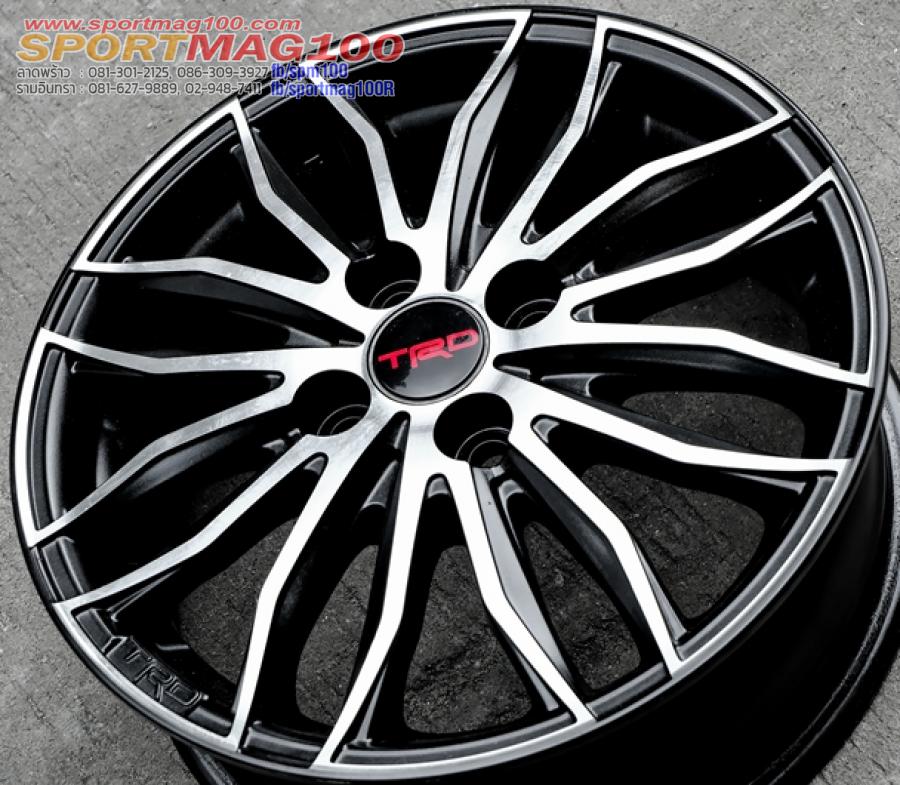 ล้อแม็กมือสองแท้ Toyota TRD ขอบ15 กว้าง 5.5นิ้ว 4รู100 Offset45 สีดำหน้าเงา ล้อแม็กมือสองแท้ Toyota TRD ขอบ15 กว้าง 5.5นิ้ว 4รู100 Offset45 สีดำหน้าเงา