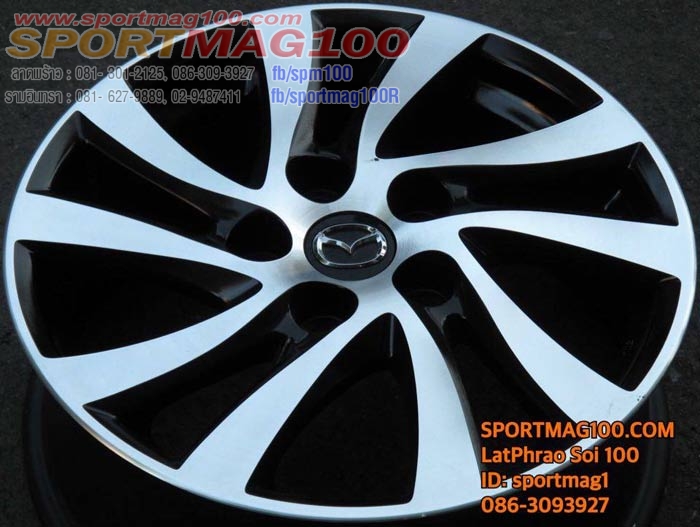 ล้อแม็ก แม็กซ์ติดรถ New Mazda3 Modify by Sportmag100 ดำหน้าเงา 6.5-16นิ้ว(ลาดพร้าว)