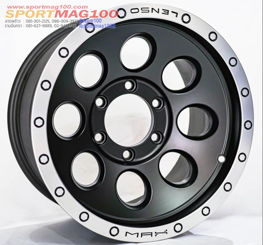 ล้อแม็กมือสอง Lenso MAX1 6รู139.7 ET0 ดำด้านขอบเงา กว้าง9 ขอบ16นิ้ว(รามอินทรา)