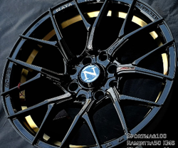ล้อแม็กซ์ FlowForming Naya F153 4รู100/114 ดำคัตทอง กว้าง7 ขอบ15นิ้ว
