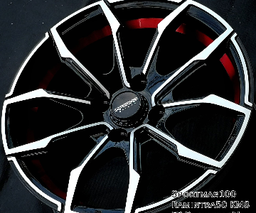 ล้อแม็ก Inferno 847 4รู100 ET35 ดำหน้าเงามิลลิ่งแดง กว้าง7 ขอบ16นิ้ว