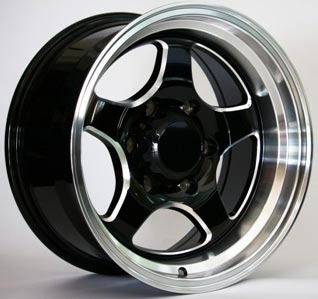 ล้อแม็ก Apex ZX065 6รู139 Offset-5 ดำมิลลิ่ง กว้าง8 ขอบ16นิ้ว