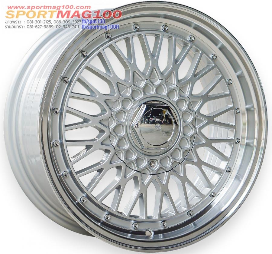 ล้อแม็กลาย BBS RS 4รู100/114 ET35 ซิลเวอร์ขอบเงา กว้าง7 ขอบ16นิ้ว