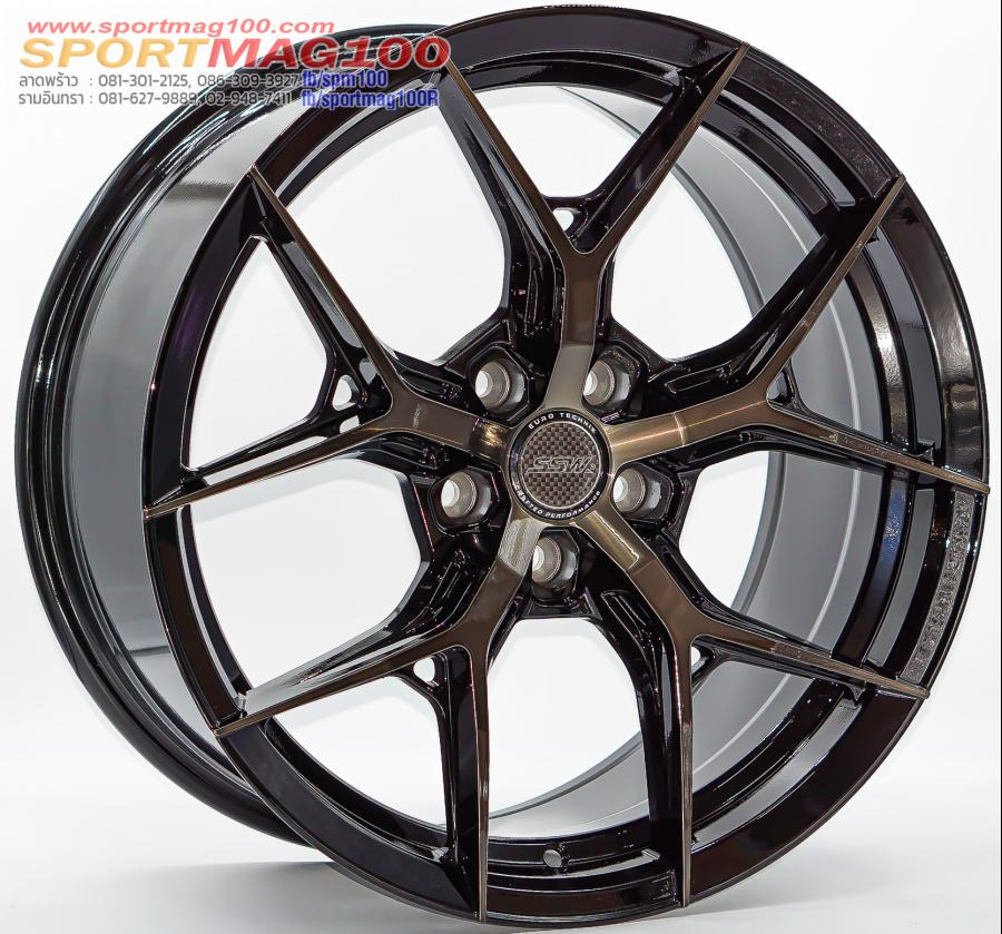 ล้อแม็ก SSW S385 5รู114 ET38 ดำแลคดำ กว้าง8.5 ขอบ18นิ้ว 