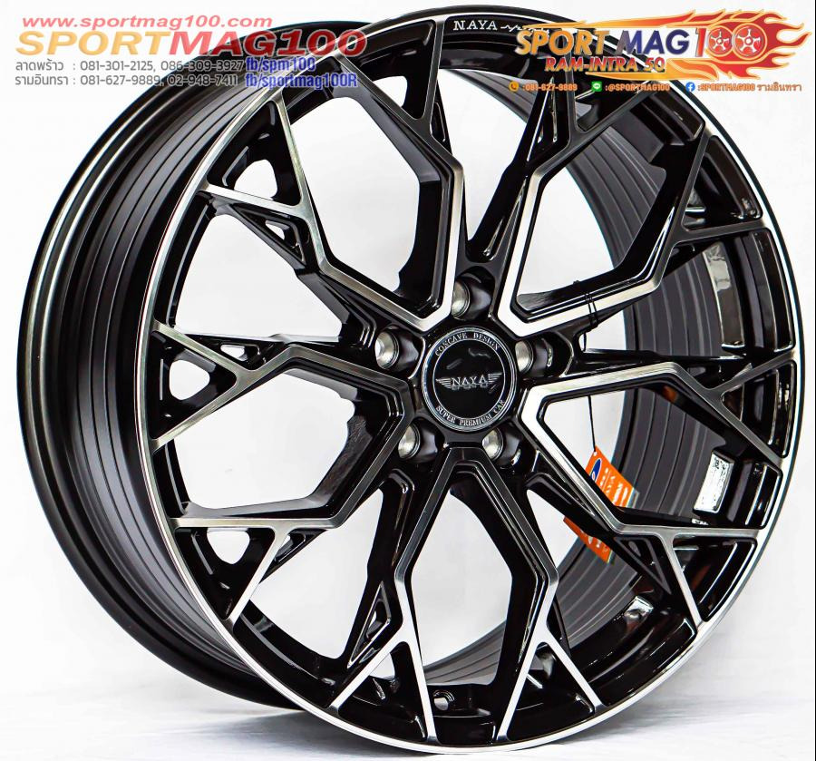 ล้อแม็ก NAYA Alpha3 5รู114/112 ET38 ดำหน้าเงา กว้าง8 ขอบ18นิ้ว