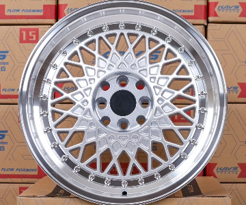 ล้อแม็กลาย BBS RS ขอบ17นิ้ว 4รู100/114 ET35 ซิลเวอร์ขอบเงา กว้าง 8นิ้ว
