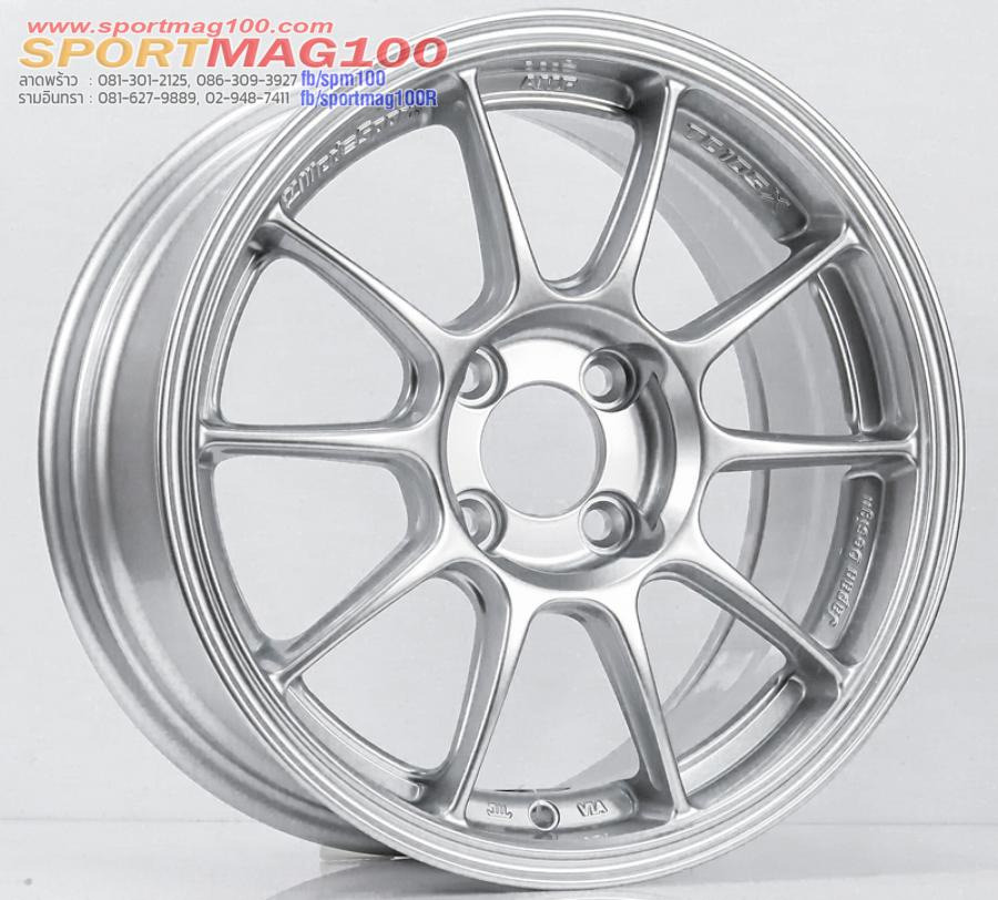 ล้อแม็กใหม่เบา FlowForming AOW TC105X 4รู100 Offset35 ไฮเปอร์ซิลเวอร์ กว้าง7 ขอบ15นิ้ว