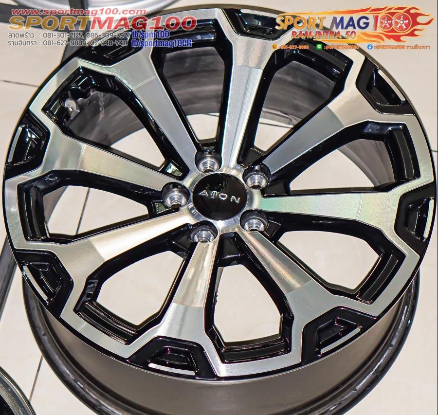 ล้อแม็กป้ายแดง AionV ขอบ19 5รู108 ดำหน้าเงา กว้าง 7.5 Offset42 (รามอินทรา)